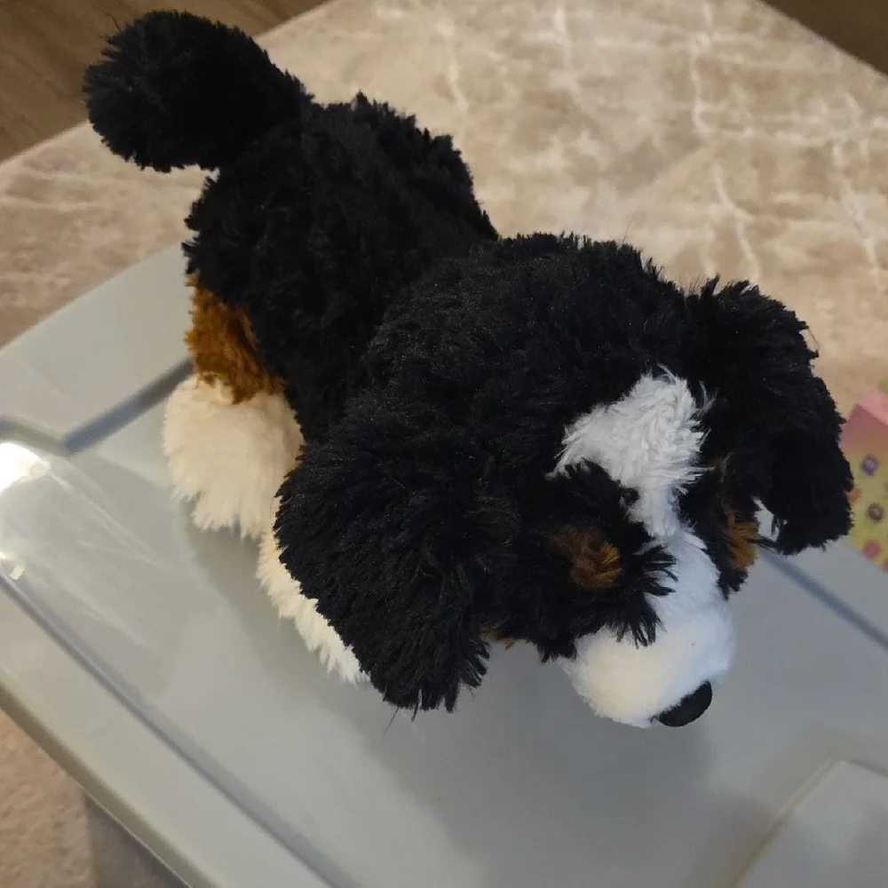 (J46) Build-A-Bear Pink Paw Print Hoodie Dog With Brush